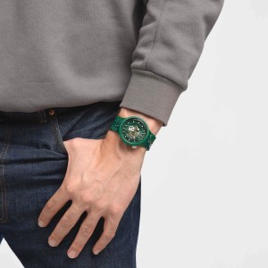 Swatch Camoflower Aluminium Grün | IXKFTM-184