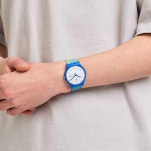 Swatch Chinese Winter Scenery Plastic Blau | SOJKDM-862