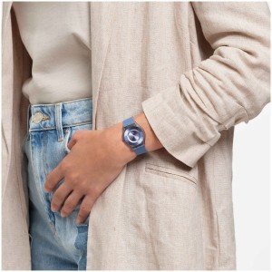 Swatch Denim Plastic Blau | SCXVAZ-631