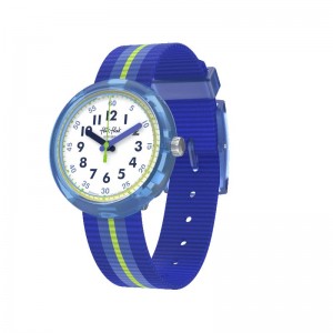 Swatch Flik Flak Hodinkee Neon Remix Bio-sourced plastic Blau | HKXQYM-951