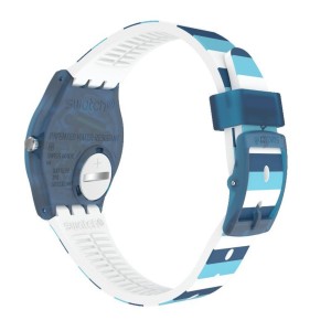 Swatch Gestreift Waves Plastic Blau | SWUECG-958