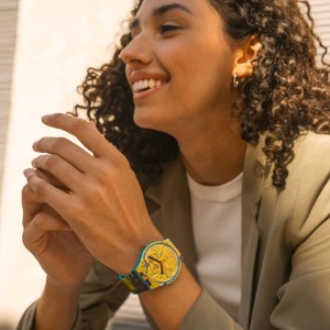 Swatch Hollywood Africans By Jm Basquiat Plastic Blau | YEAVTL-279