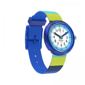 Swatch Stripy Blue Bio-sourced plastic Blau | GJFELS-294