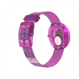 Swatch Stripy Glitter Bio-sourced plastic Rosa | NRMHCB-657