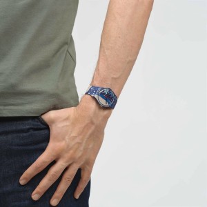 Swatch The Great Wave By Hokusai & Astrolabe Plastic Blau | QOUVEL-483